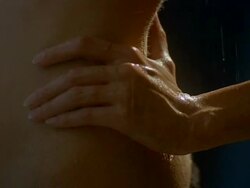 Woman take a shower in bathroom Stock Footage