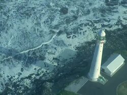 WS ZI DS AERIAL View of Slangkop lighthouse  / Cape Town, Western Cape, South Africa Stock Footage