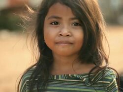Portrait of smiling Cambodian girl Stock Footage
