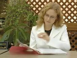 Business woman in a cafe Stock Footage