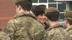 The Duke and Duchess of Cambridge inspect the St Patrick's Day Parade of the Irish Guards News Clip