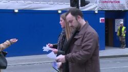 CLEAN : Museum workers demand more pay outside London's National Gallery News Clip