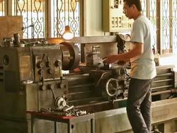 worker with machine Stock Footage