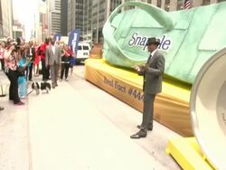 Nick Cannon at Snapple Brings Real Fact To Real Life For Lady Liberty With Help From Nick Cannon Stock Footage