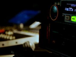 Tape recorder and CD DVD Stock Footage