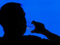 Drinking water. Stock Footage