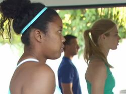 Kate Lang Johnson at the Muscle Milk Women's Fitness Retreat at Beverly Hills CA. (Footage by WireImage Video/GettyImages) Stock Footage