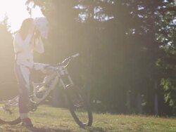 Mountain Biker Portrait Stock Footage