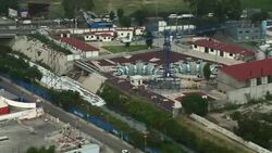 Aerial view of water treatment plant in Mexico City. Stock Footage