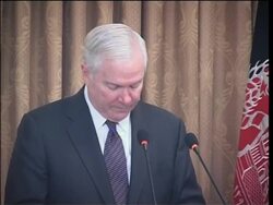 US Defence Secretary Gates arrives for visits, joint Karzai presser News Clip