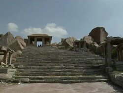 WS, Ganesha Temple, Hampi, Karnataka, India Stock Footage