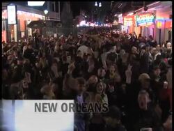 Saints fans hugged, kissed, and spilled onto the streets Sunday as a citywide party erupted after their once woebegone NFL franchise defeated the Indiapolis Colts in the Super Bowl. News Clip