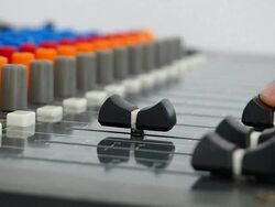 The sound mixer is working in studio - Stock Video Stock Footage