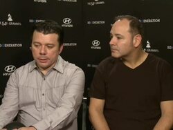 INTERVIEW: The Crystal Method at RE:GENERATION Music Project Press Interviews and Premiere on 2/9/12 in Hollywood, CA. Stock Footage