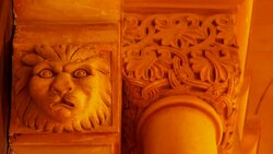 Detail of capital in Ta Pinu Basilica Stock Footage