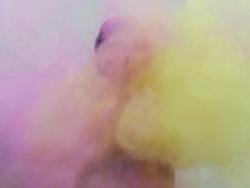 Boy playing holi festival Stock Footage