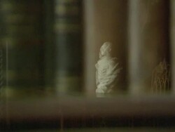 CU DS Reflection of bust of Czar Nicholas II of Russia / St Petersburg, Russia Stock Footage