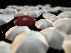 Umbrella, leader, unique, boss, individuality, original, special Stock Footage