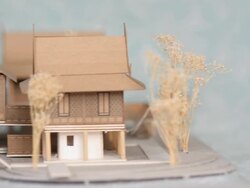 focus side view : thai house style model Stock Footage