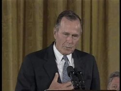 USA: WASHINGTON: FORMER PRESIDENT BUSH UNVEILS PORTRAIT News Clip