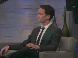 Neil Patrick Harris (Hedwig & the Angry Inch) wearing red nail polish on the set of the Good Morning America show Stock Footage