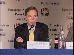 US Undersecretary of State Nicholas Burns on Iran weapons, Kosovo News Clip