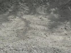 Clay volcanic boobles Stock Footage