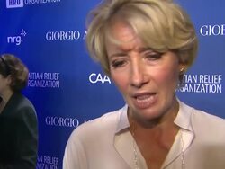 INTERVIEW - Emma Thompson on her support for Sean Penn and his cause at 3rd Annual Sean Penn & Friends 'Help Haiti Home' Gala Presented By Giorgio Armani To Benefit J/P Haitian Relief Organization Stock Footage
