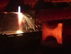 MS Arcelor mittel at steel mill / Esch-Alzette, Unspecified,   Luxembourg Stock Footage