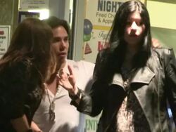 Apolo Ohno and friends at NORMS in Los Angeles on 07/19/12 (Getty Images Entertainment Video) Stock Footage