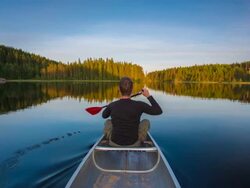 Canoeing POV Stock Footage