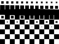 CHESSBOARD PATTERN : black squares, line progress, finally erased (TRANSITION) Stock Footage