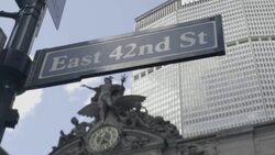 New York Street Sign Dolly Shot Stock Footage