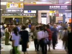 T/L People Coming and going from Shibuya station, Tokyo, Japan Stock Footage