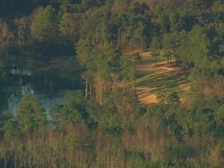 MS AERIAL View of pinehurst golf courses / North Carolina, United States Stock Footage