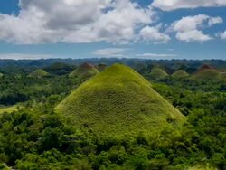 T/L, WS, HA, ZO, clouds and shadows passing over the Chocolate Hills / Bohol, Philippines Stock Footage