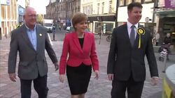 Nicola Sturgeon greeting supporters in Stirling News Clip