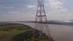 Power Line High Voltage Stock Footage
