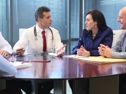 Couple Meet with Medical Team to Discuss Treatment Stock Footage