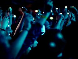 Hands in air at concert Stock Footage