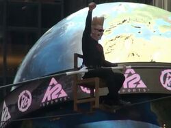 Bello Nock, 'The Ultimate Daredevil' kicks off his 'The Summer of Bello' in Times Square by setting a record for eight consecutive hours on a high-wire Stock Footage