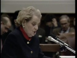 USA: SECRETARY OF STATE MADELEINE ALBRIGHT SPEAKS TO CONGRESS News Clip