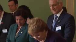 Chile president and Swedish PM hold talks News Clip