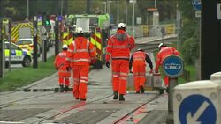 Emergency Services At Scene of Tram Derailment News Clip