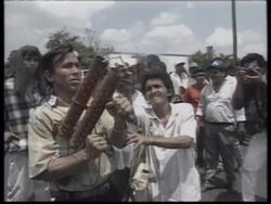 NICARAGUA: HOMEMADE MORTARS USED AT  DEMONSTRATION News Clip