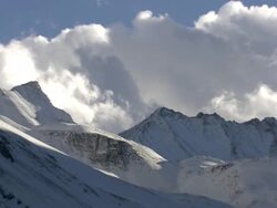 WS View of top part of snow mountain peaks / High Himalayas,UpperDolpo, Nepal  Stock Footage