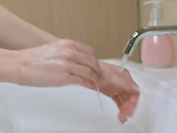 Woman Washing Her Hands Stock Footage