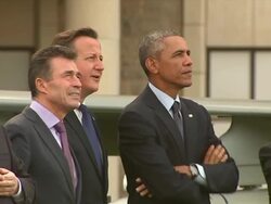 Barack Obama and David Cameron Watching Flypast News Clip
