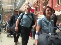 French Paralympic Team Arrive Stock Footage