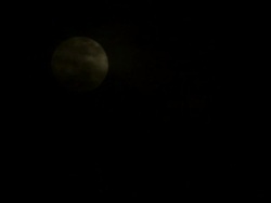 Low Angle static _ Clouds obscure a full moon as they drift by  Stock Footage